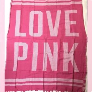 Victoria's Secret LOVE PINK Cotton Beach Blanket Throw Approx. 60”x45” NWOT 2014